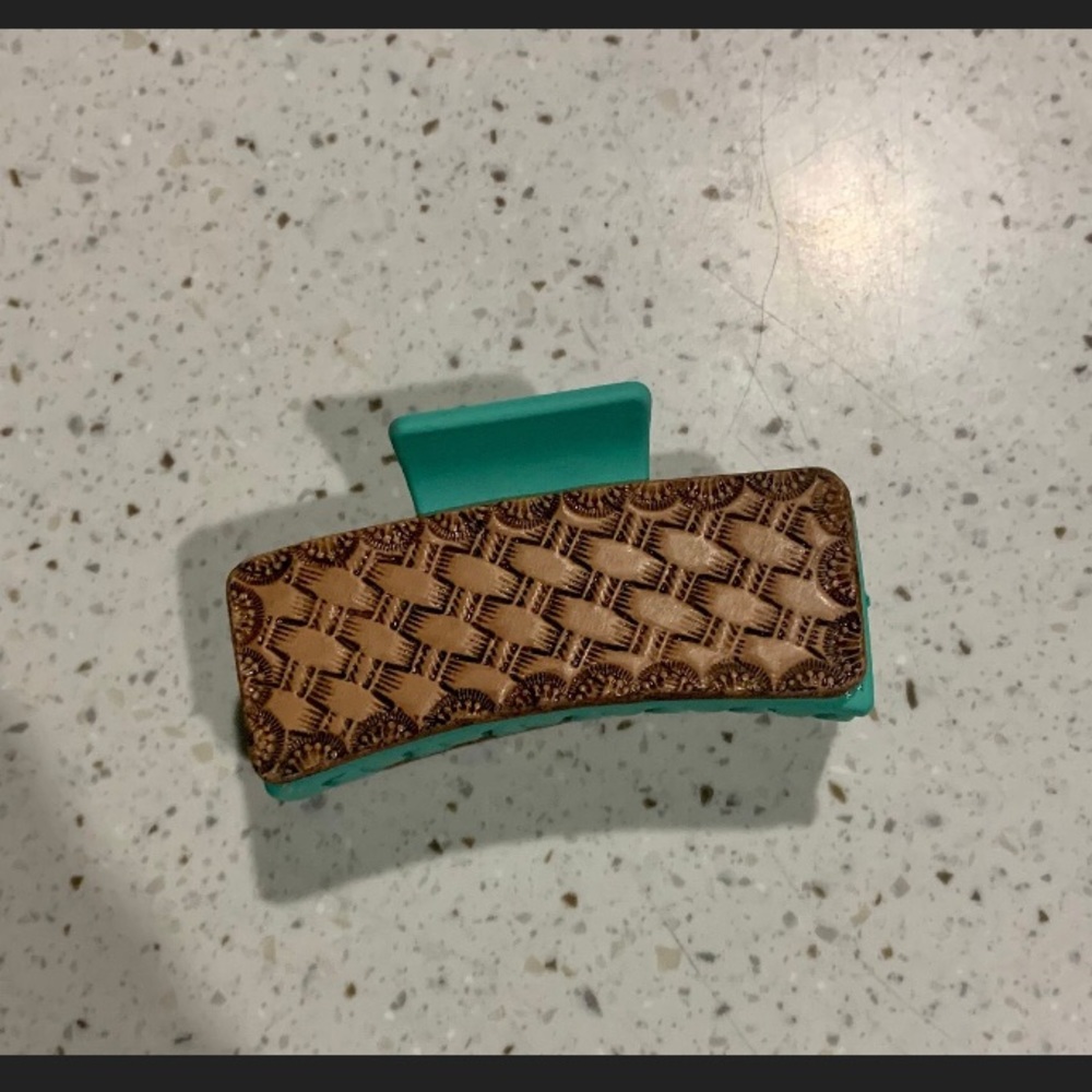 Leather hair clip